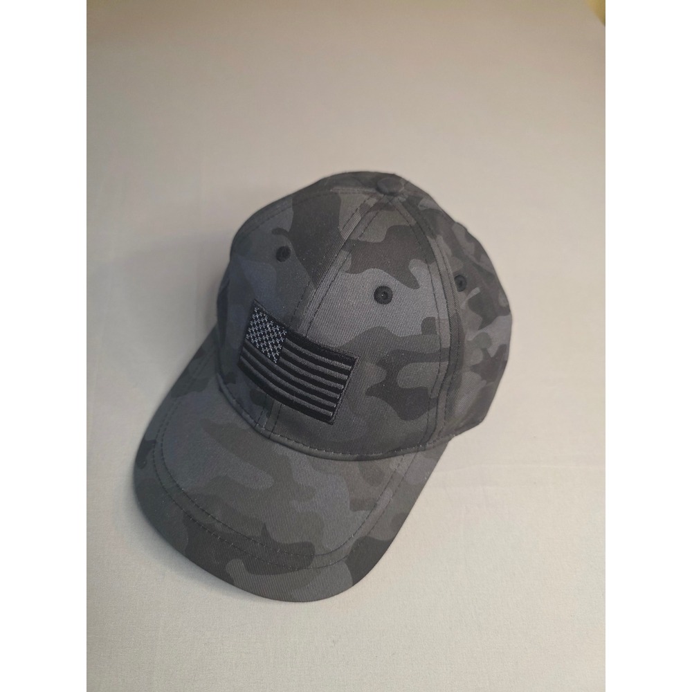 Infinity Headwear Mens Grey Camo American Flag Snapback Hat OSFM Tactical Cap